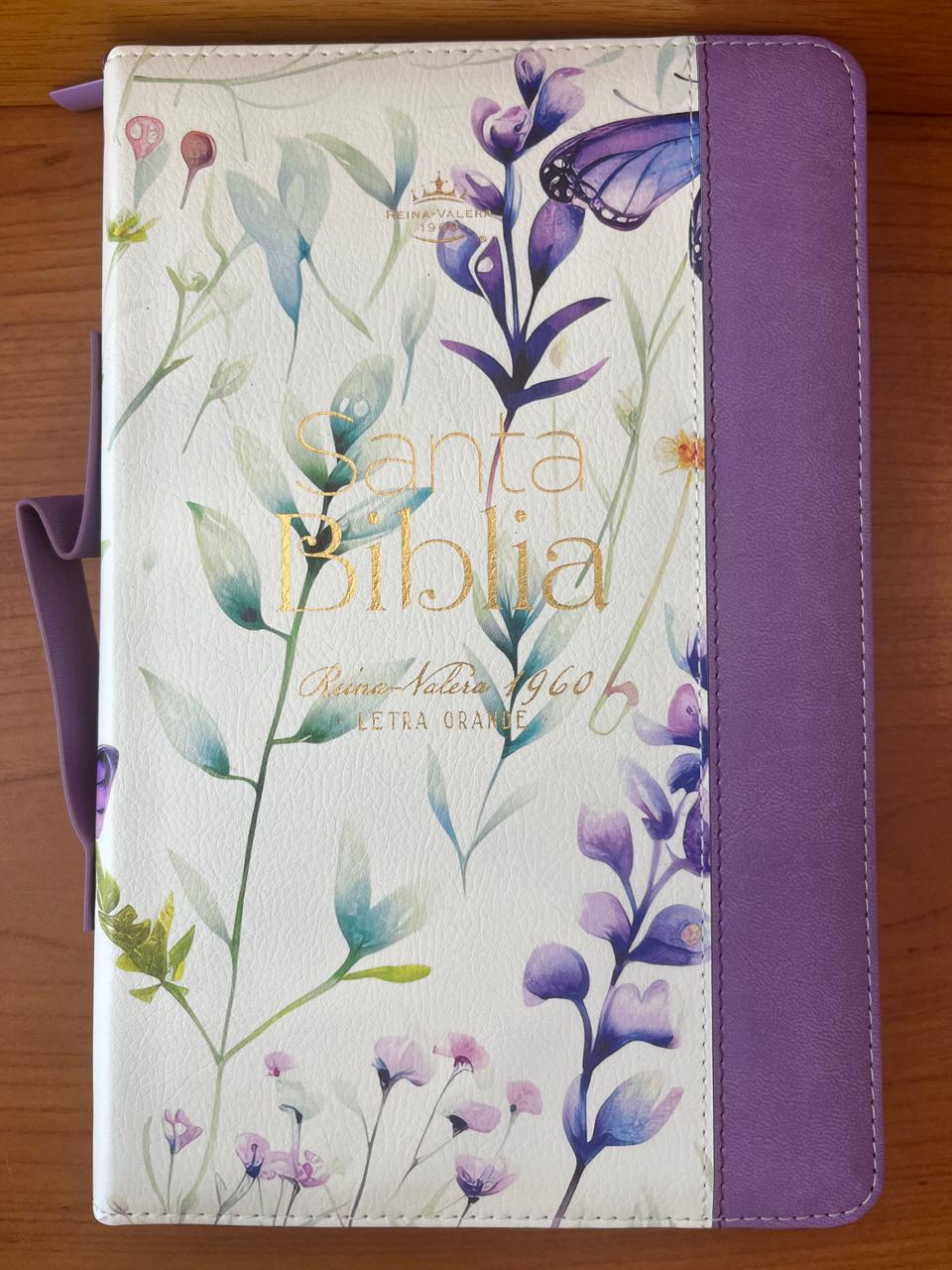 SANTA BIBLIA RV 60 / LETRA GRANDE 12 PT/MAN ZIPER / LILA - IND