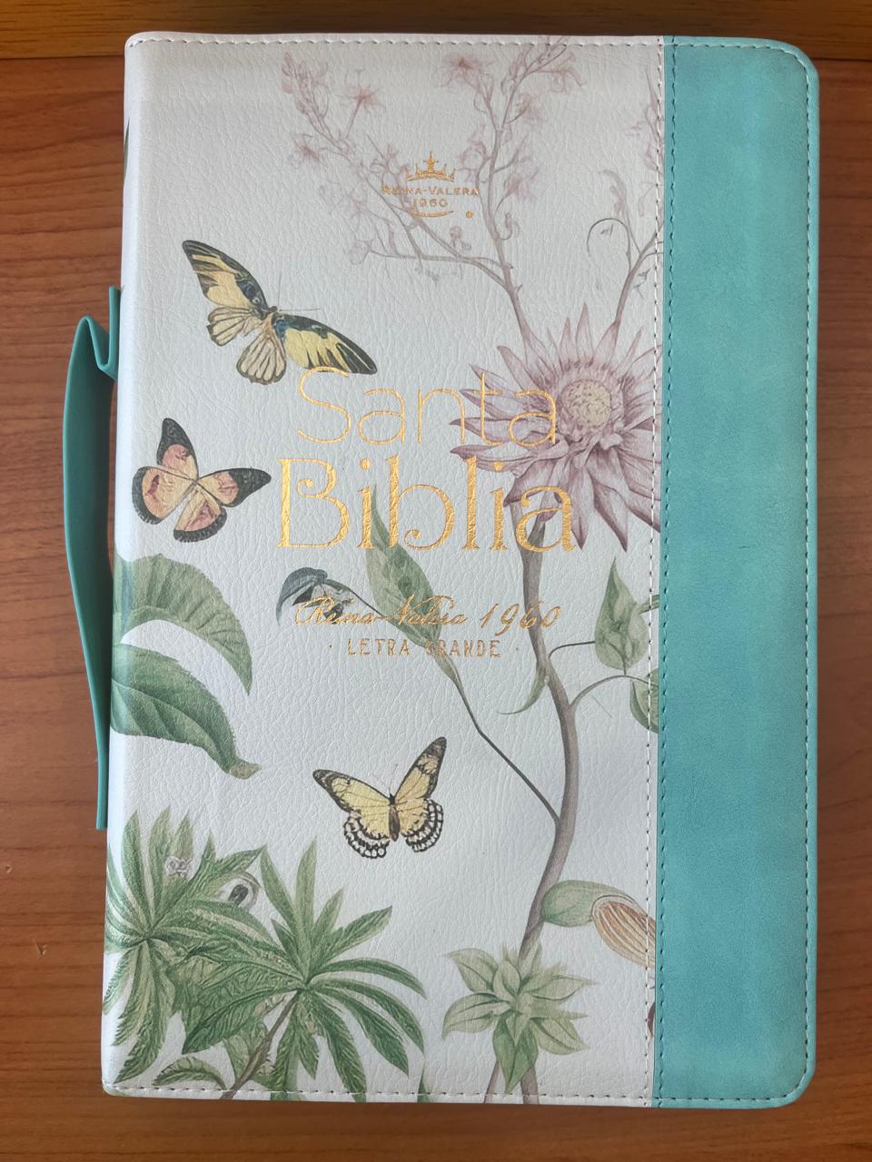 SANTA BIBLIA RV 60 / LETRA GRANDE 12 PT/MAN ZIPER / TURQUEZA - INDICE