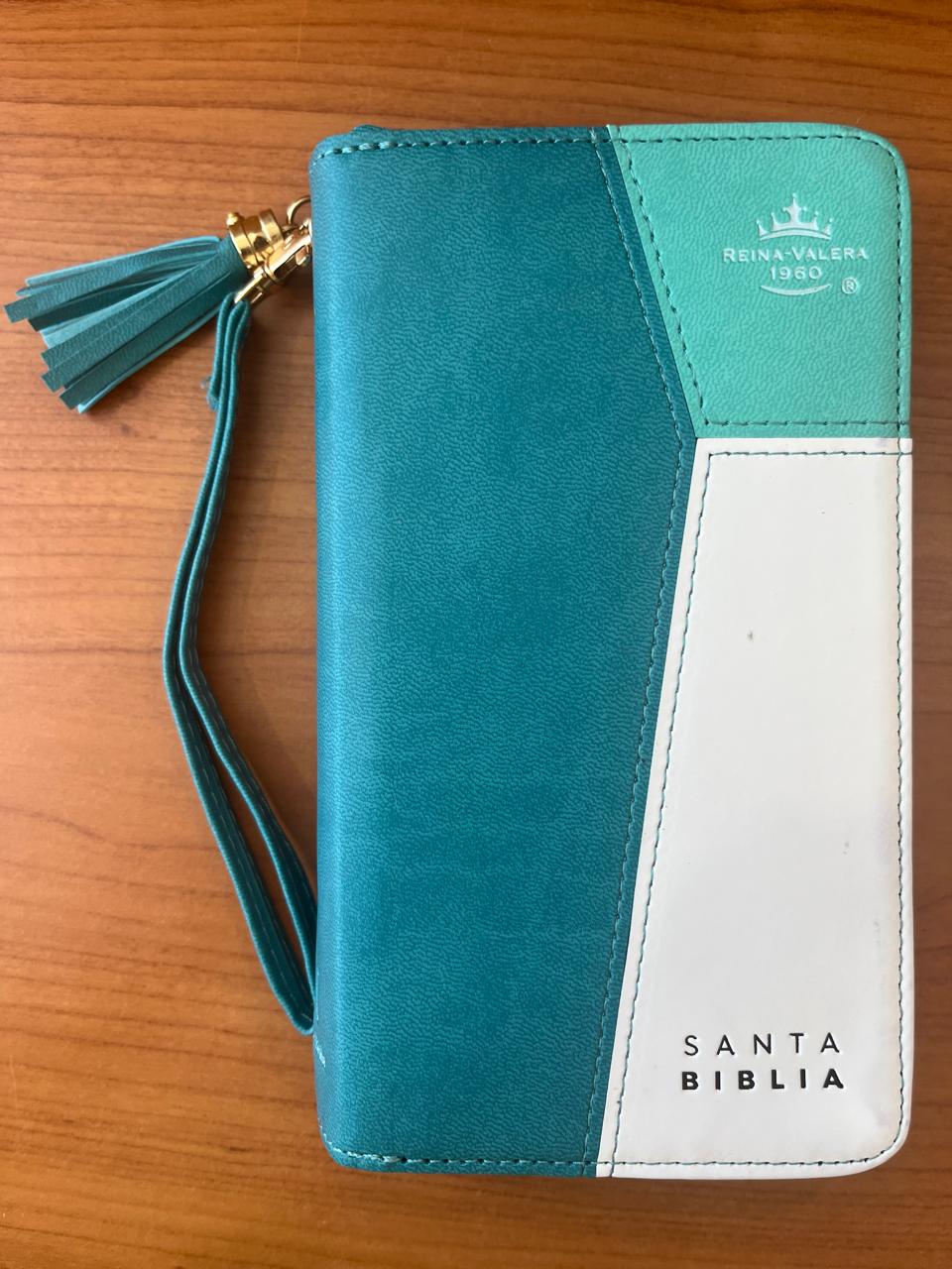 SANTA BIBLIA RV 60 CHEQUERA/ZIPER / TURQUEZA - ÍNDICE
