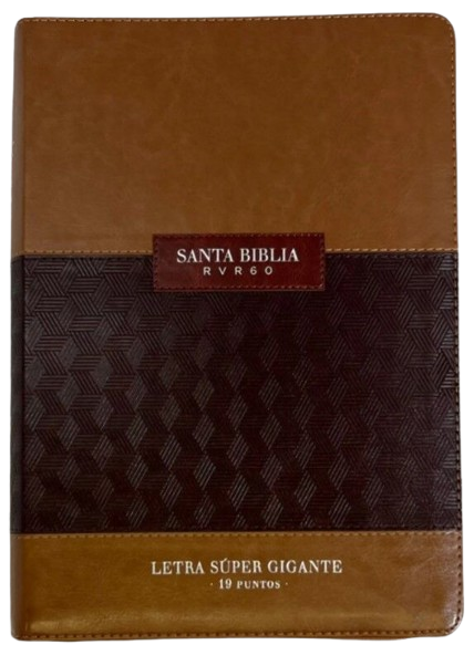 SANTA BIBLIA / LETRA SUPER GRANDE 19 PT/ZIPER / TEXTURA CAFE