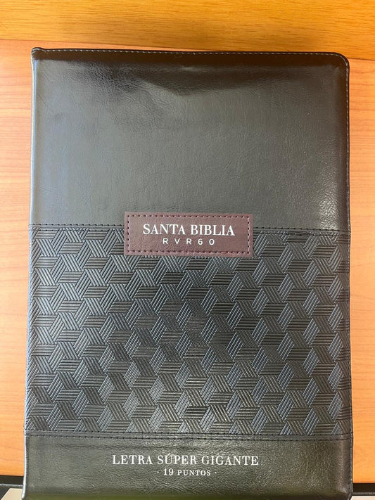 SANTA BIBLIA / LETRA SUPER GRANDE 19 PT/ZIPER / TEXTURA NEGRA