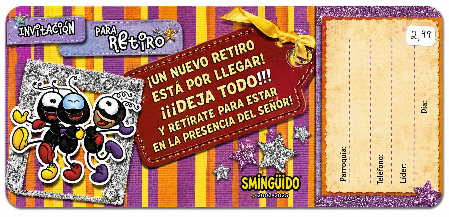 Tarjetas de invitación/evento con motivo retiro ilustracion de hormigas
